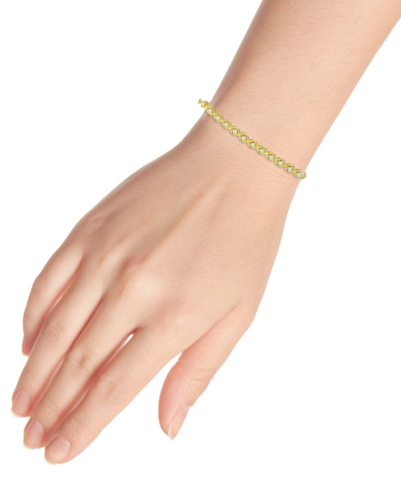 Cubic Zirconia XO Bolo Bracelet