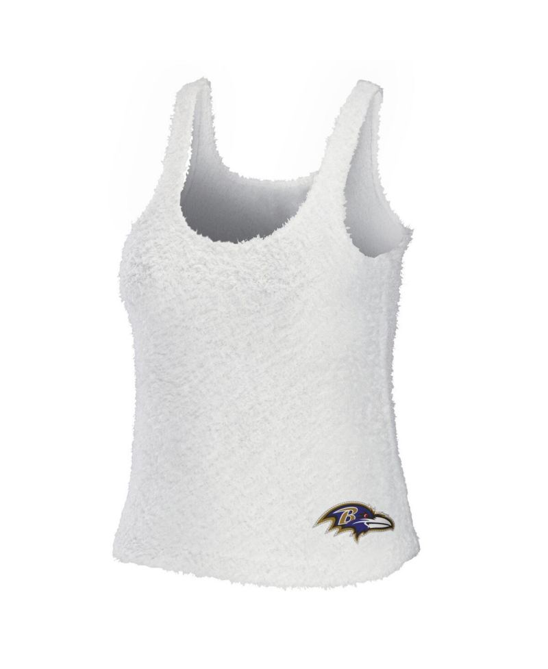 Women's 2-Piece Cream Baltimore Ravens Plus Size Cozy Scoop Neck Tank Top and Pants Set