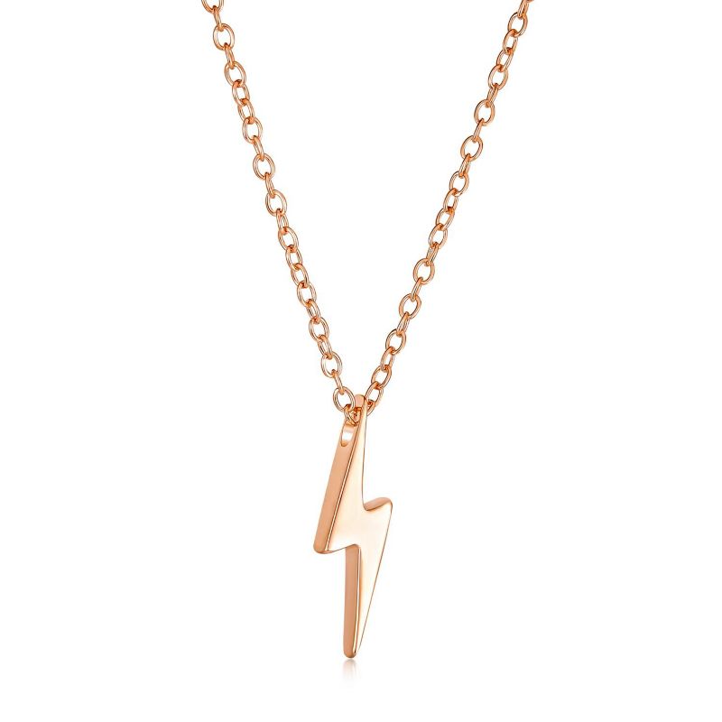 Tiny Lightning Bolt Pendant Necklace .925 Sterling Silver