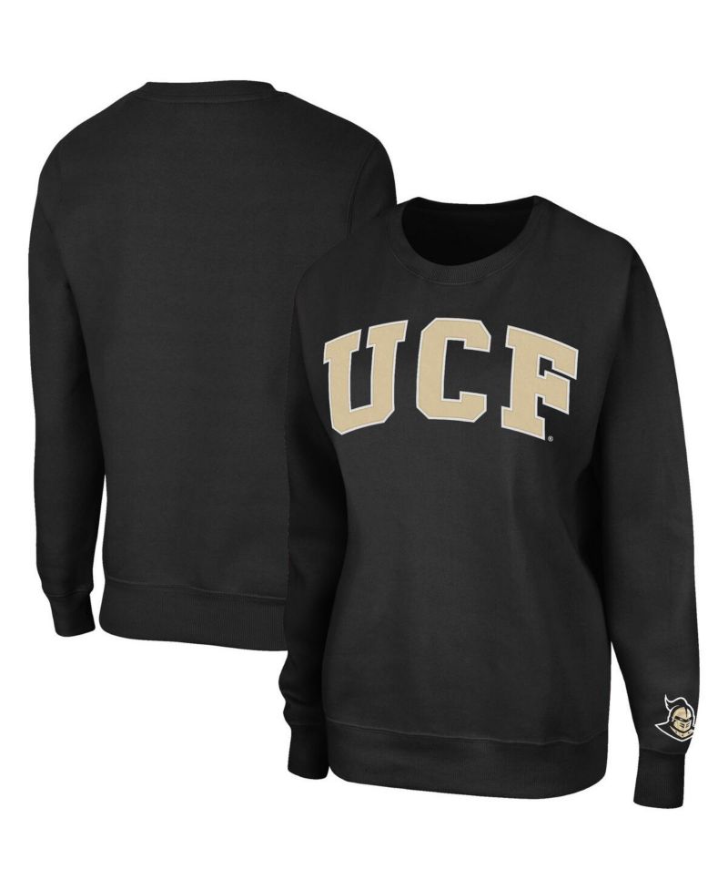 Women's Black UCF Knights Campanile Logo Pullover Sweatshirt