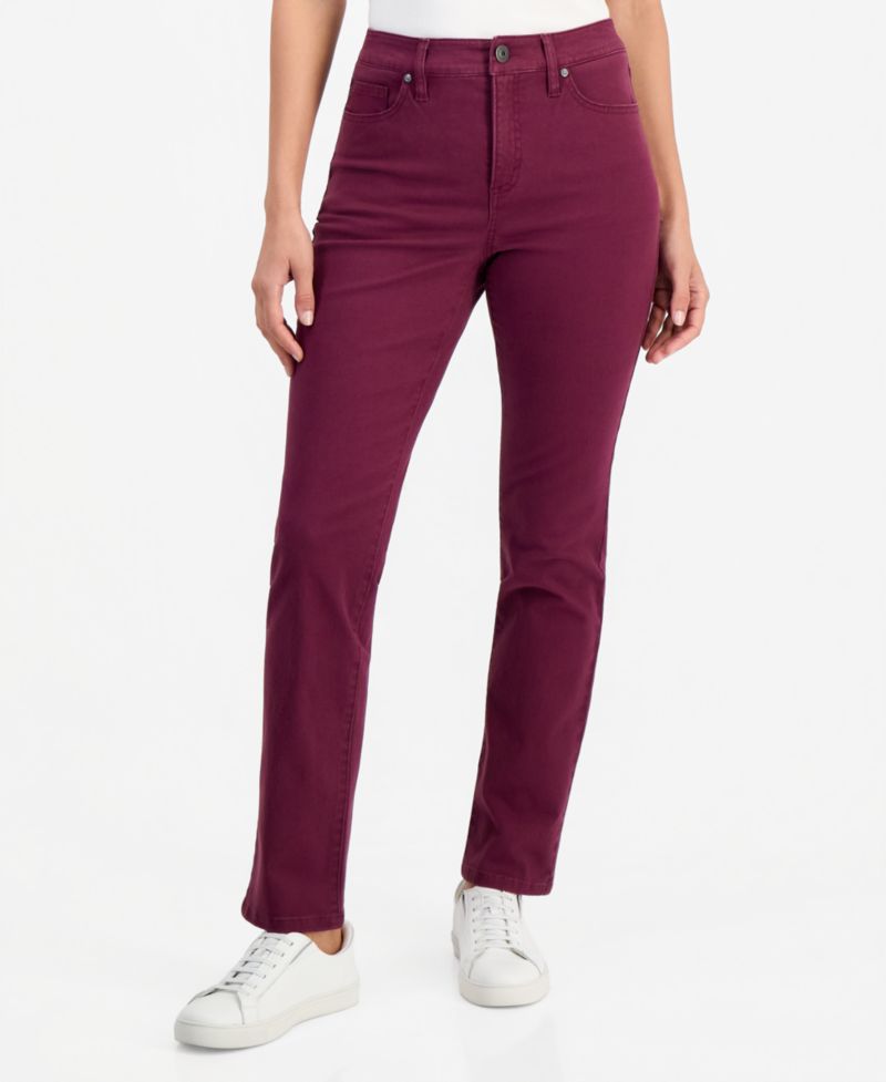 Women's Straight-Leg High Rise Twill Pants