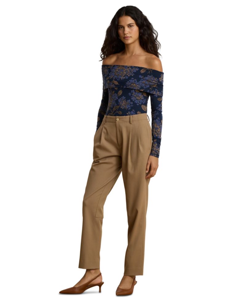 Women's High-Rise Pleated Bi-Stretch Twill Jodhpur Pants