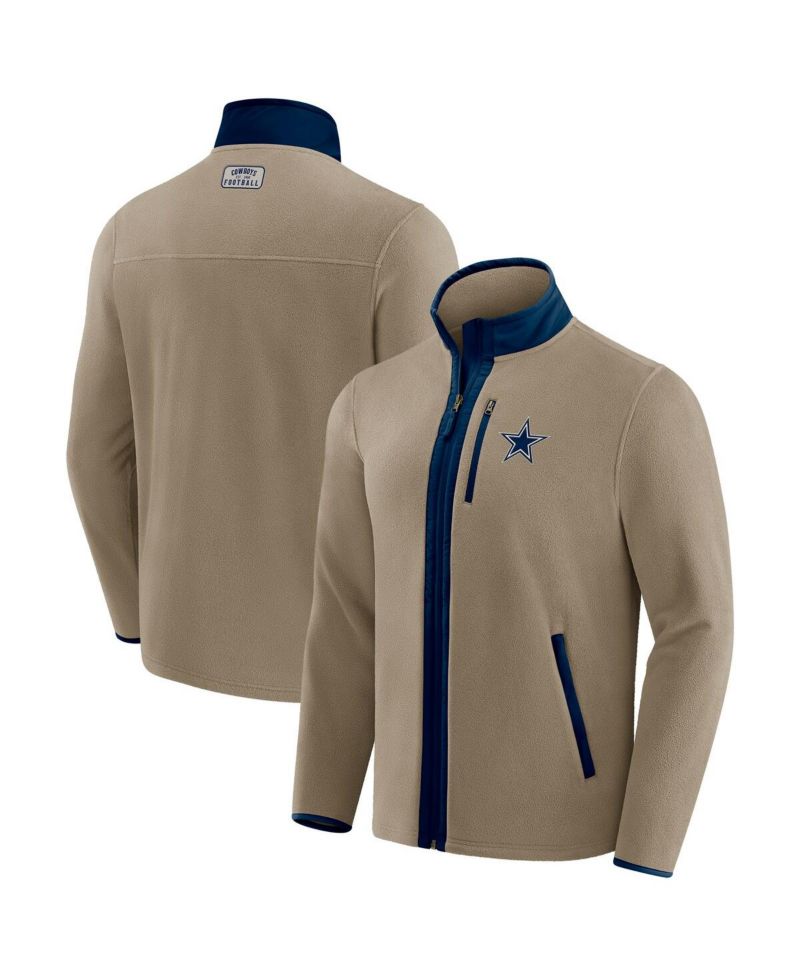 Darius Rucker Collection by x NFL Men's Tan Dallas Cowboys Heavyweight Polar Fleece Full-Zip Jacket