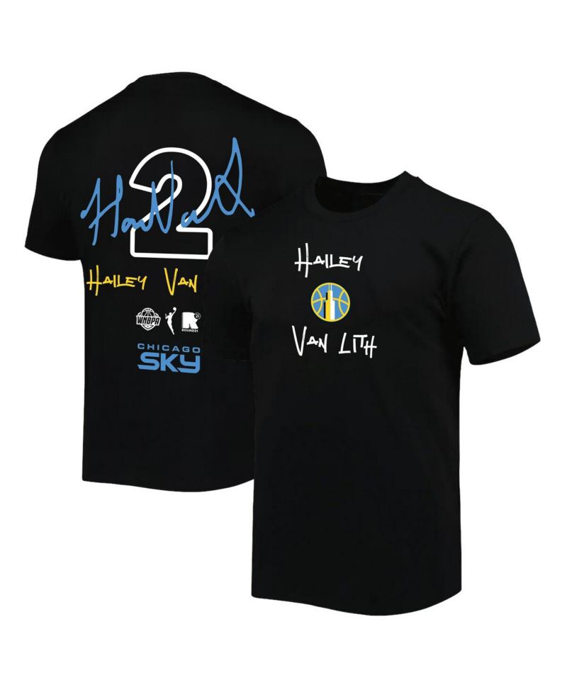 Men's and Women's Hailey Van Lith Black Chicago Sky Name & Number T-Shirt