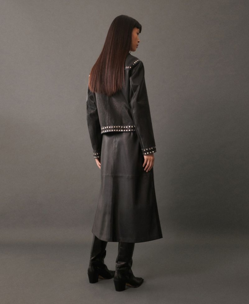 Women's Studded Leather Jacket