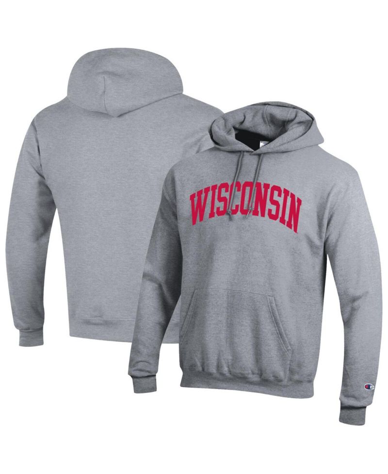 Men's Red Wisconsin Badgers Basic Arch Fleece Pullover Hoodie