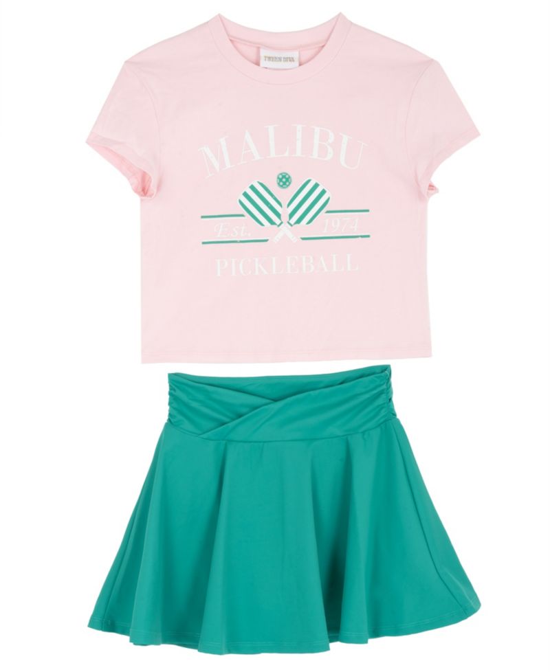 Girls' 7-16 Graphic T-Shirt and Tennis Skort, 2-Piece Set