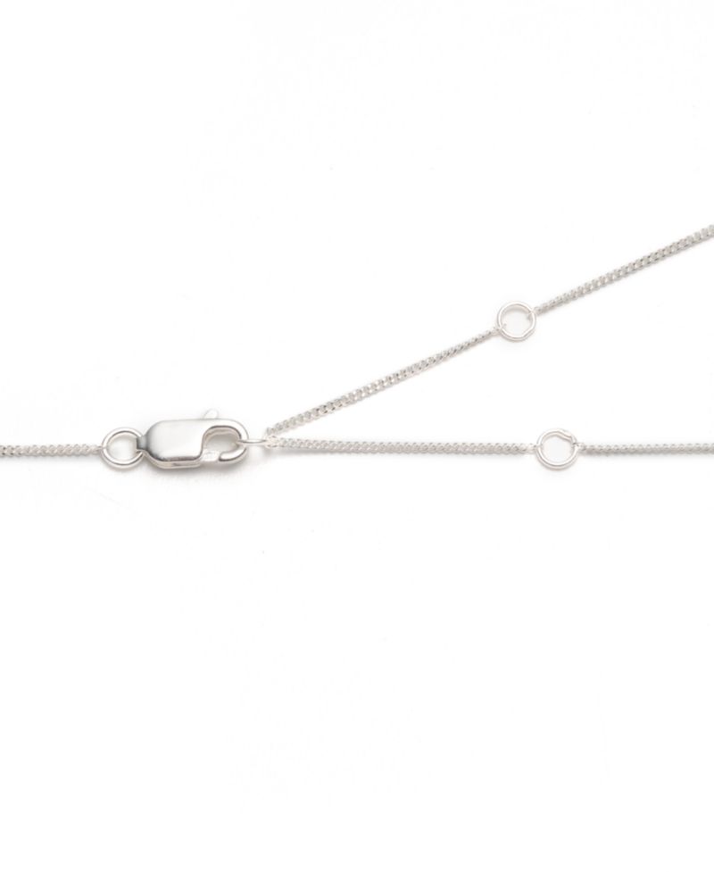 Cubic Zirconia Horseshoe Pendant Necklace in Sterling Silver, 14" + 3" extender