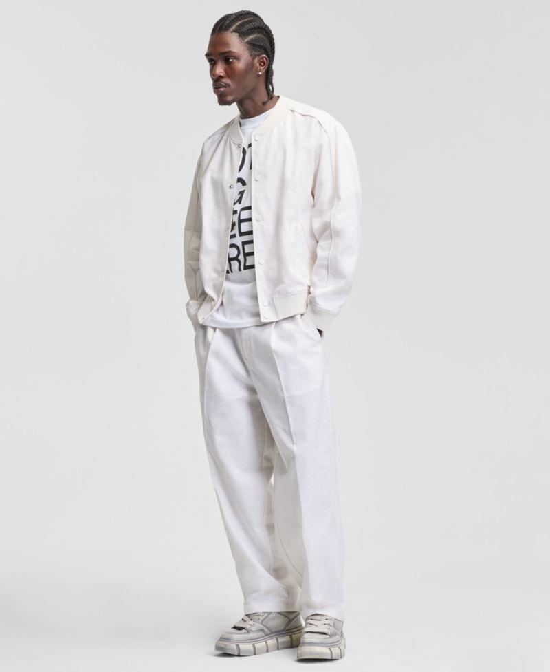 Men's Linen & Cotton Bomber Jacket