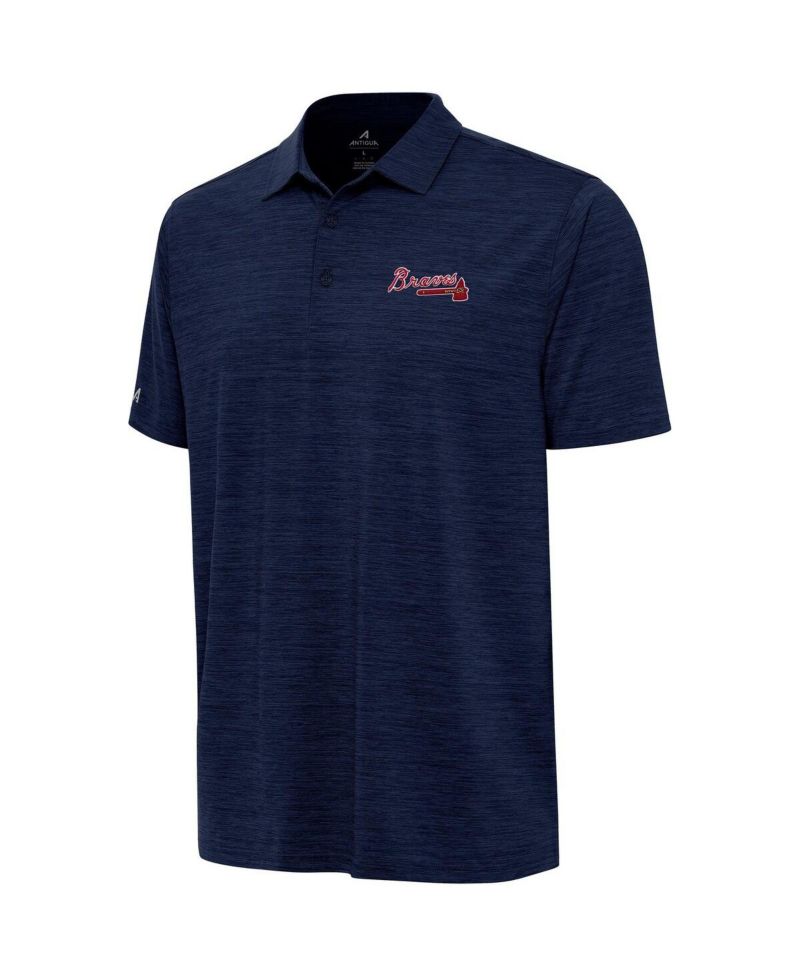 Men's Heather Navy Atlanta Braves Layout Polo Shirt