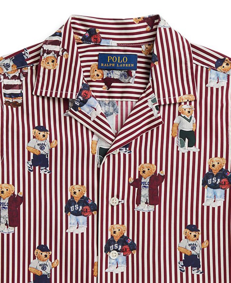 Boys' 2T-7 Polo Bear Striped Shirt