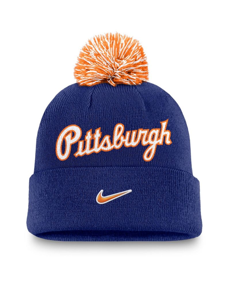 Men's Royal Pittsburgh Pirates Peak Cuffed Knit Hat with Pom