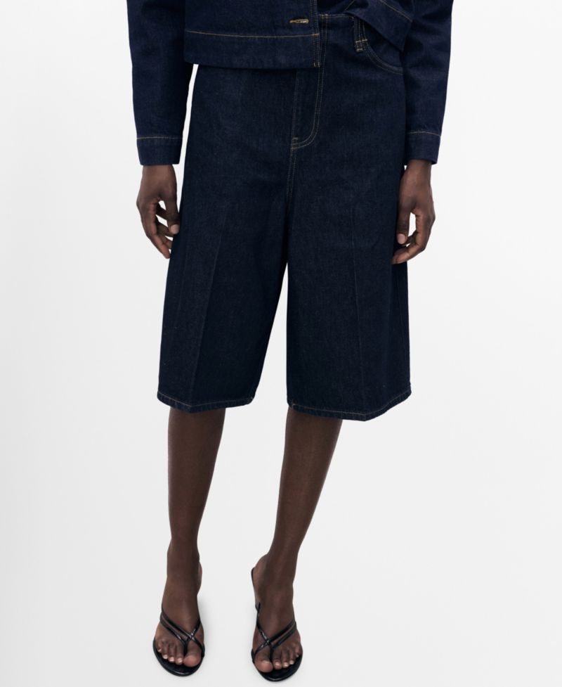 Women's Mid-Rise Denim Bermuda Shorts