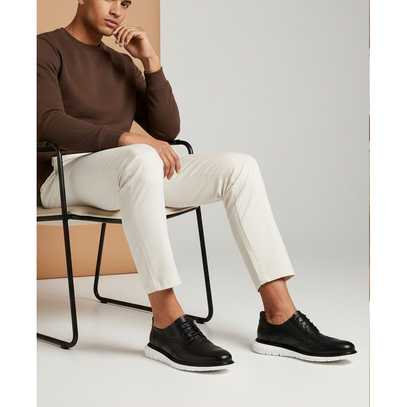 Men's Hill Street Hands-Free Slip On Technology Leather Wingtip Oxfords