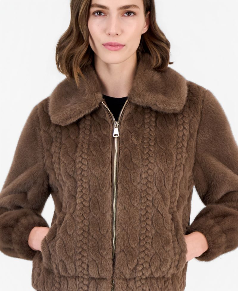 Women's Faux-Fur Zip-Up Coat