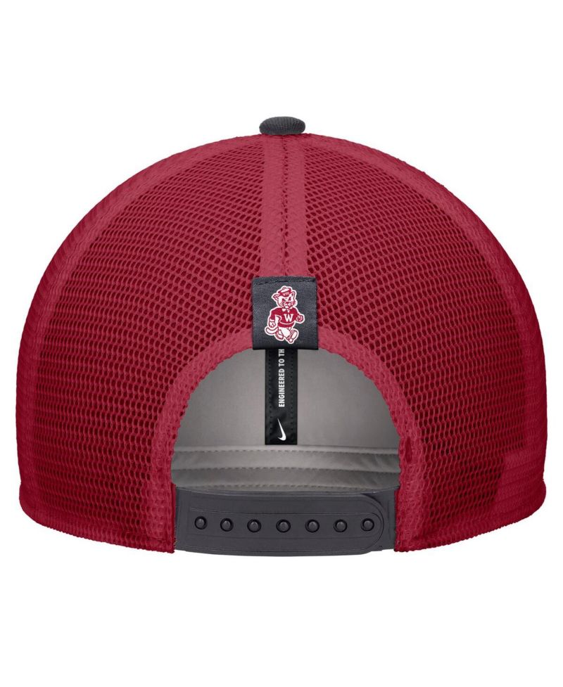 Men's Gray Washington State Cougars Vintage Arch Rise Performance Trucker Adjustable Hat