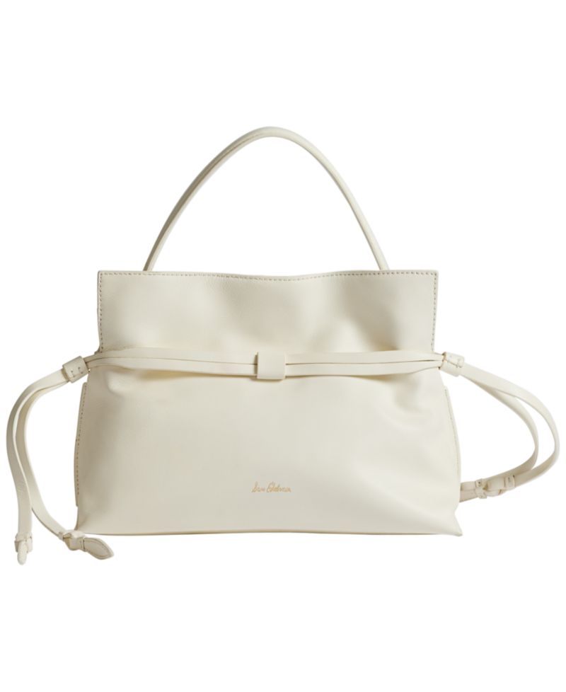 Poppy Small Leather Drawstring Tote Bag