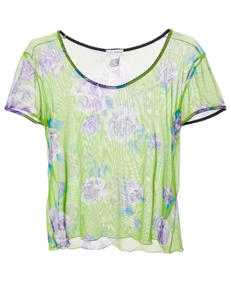 Women's Intimo Sheer Floral Print Mesh Top