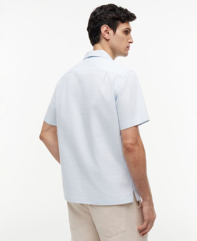 Men's Cotton Linen Dobby Shirt