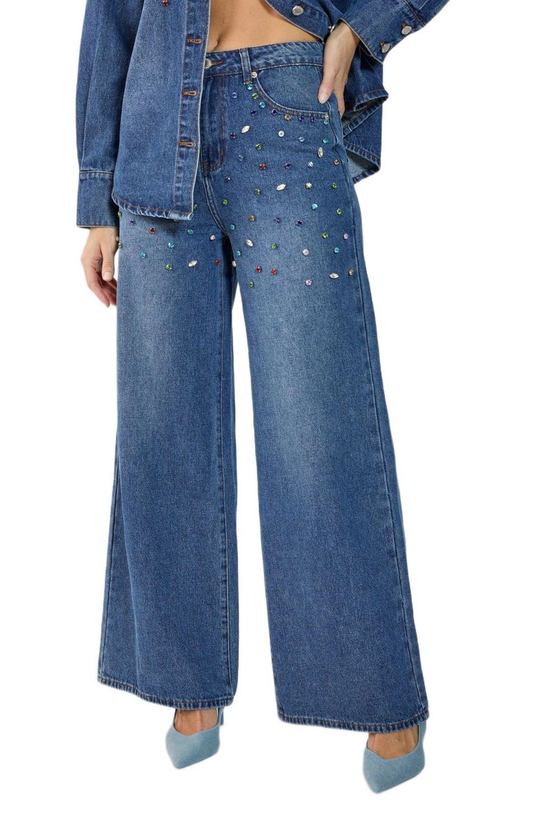 Women's Denim Jewel Baggy Jeans