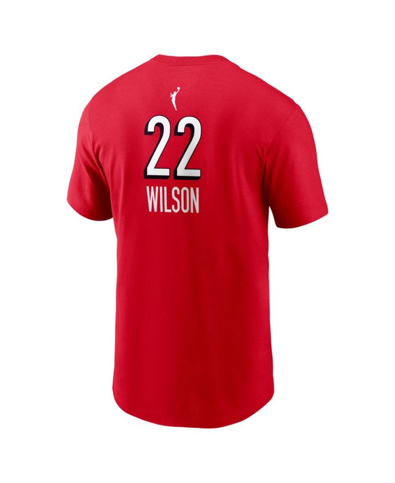 Men's A'ja Wilson Red Las Vegas Aces Name & Number Rebel Edition T-Shirt