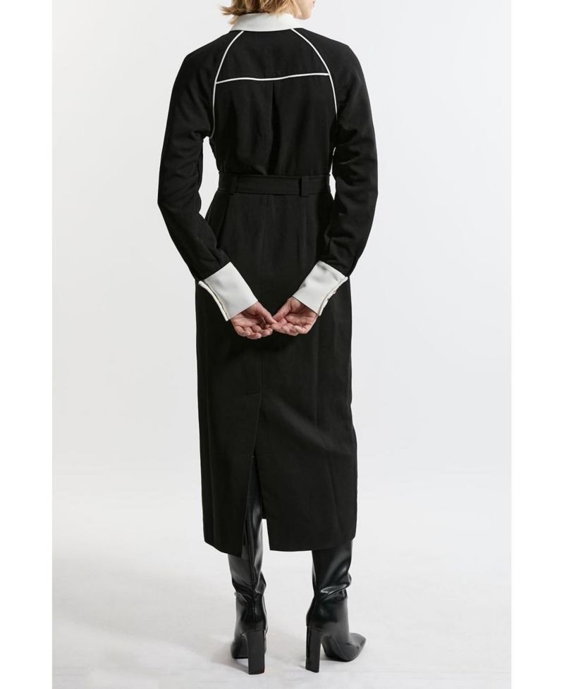 Women's Twill Collared Woven Midi Dress