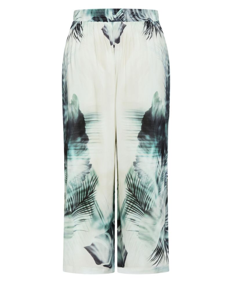 Plus Size Piper Palm Print Wide Leg Pant