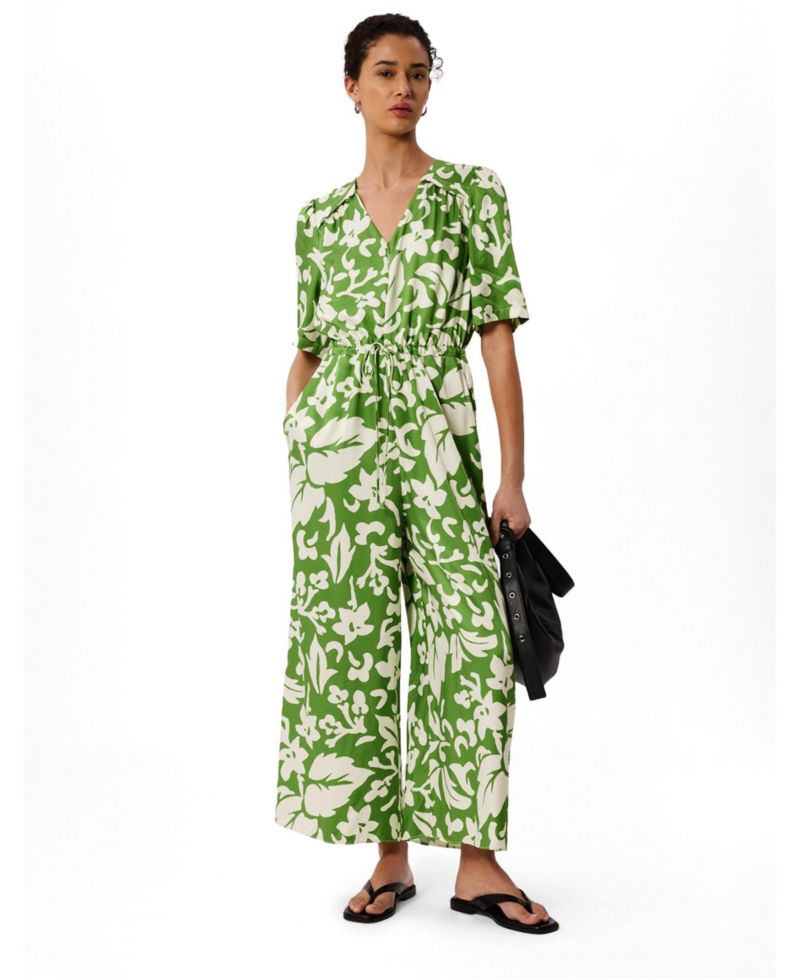 Women's Floral Tie Waist Jumpsuit