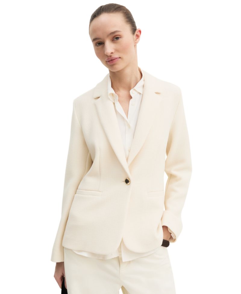 Women's Stretch Basketweave Fitted Blazer
