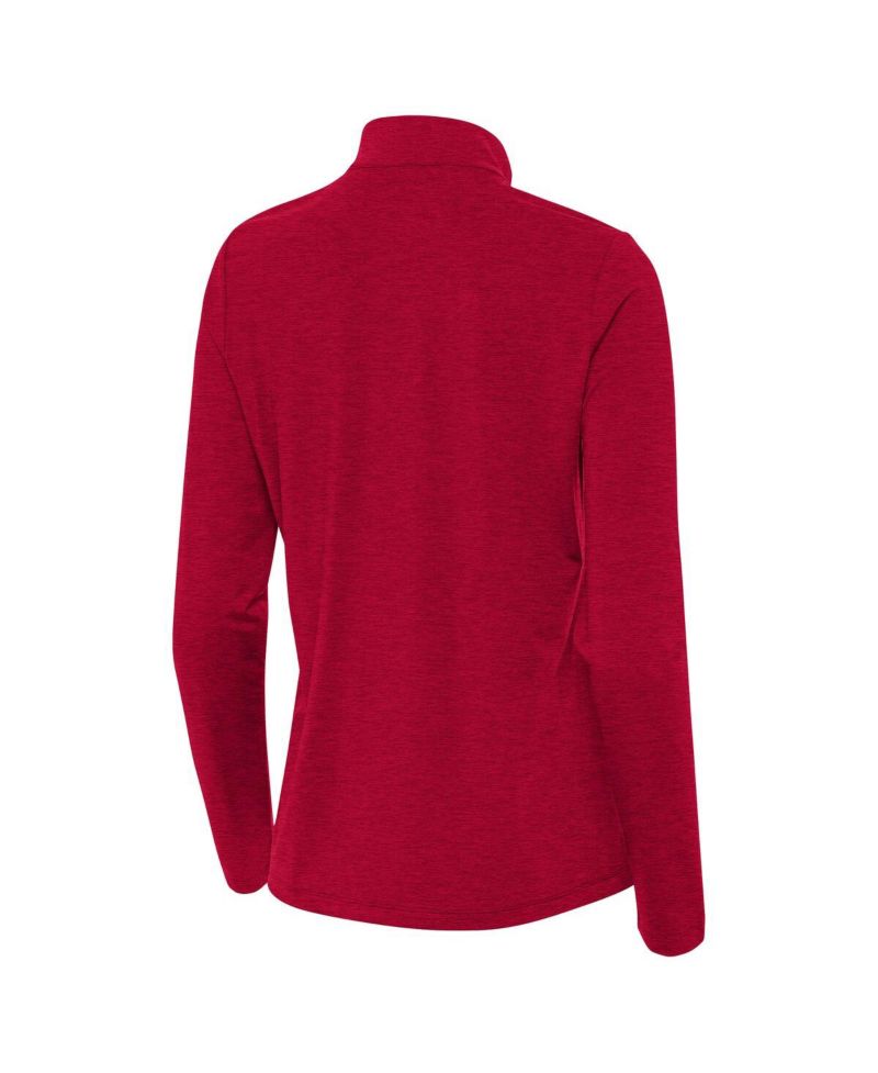 Women's Heather Scarlet Ohio State Buckeyes Bright Quarter-Zip Top