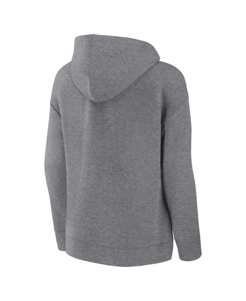 Women's Heather Gray Boston Red Sox Script Favorite Lightweight Fitted Pullover Hoodie