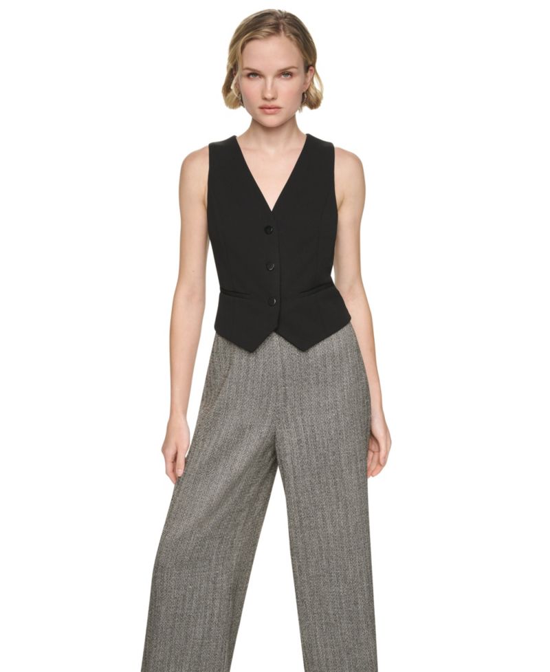 Women's Sleeveless Wide-Leg Vest Jumpsuit