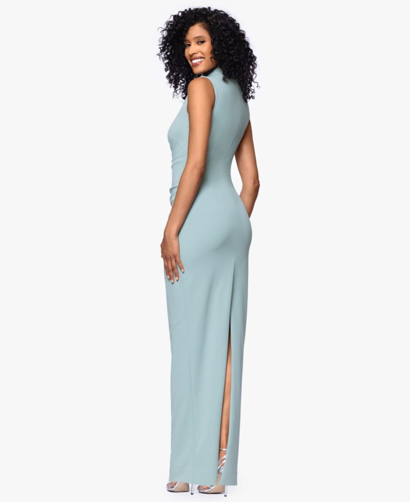 Petite Mock-Neck Sheath Gown