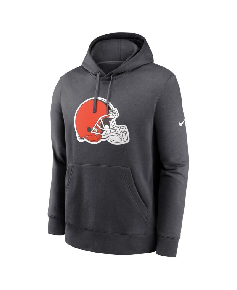 Men's Anthracite Cleveland Browns Club Logo Pullover Hoodie