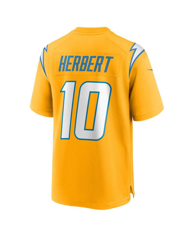 Big Boys and Girls Justin Herbert Gold Los Angeles Chargers Alternate Charger Power Game Player Jersey