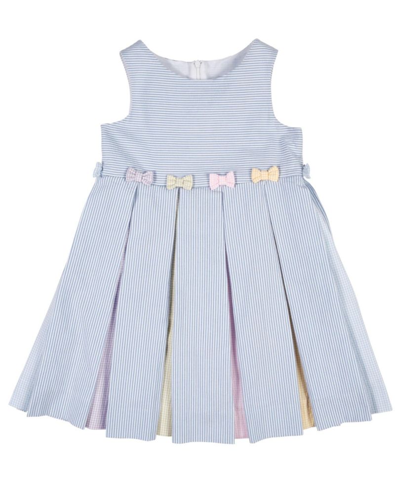 Little Girl 4-6X Multicolor Seersucker Pleated Dress