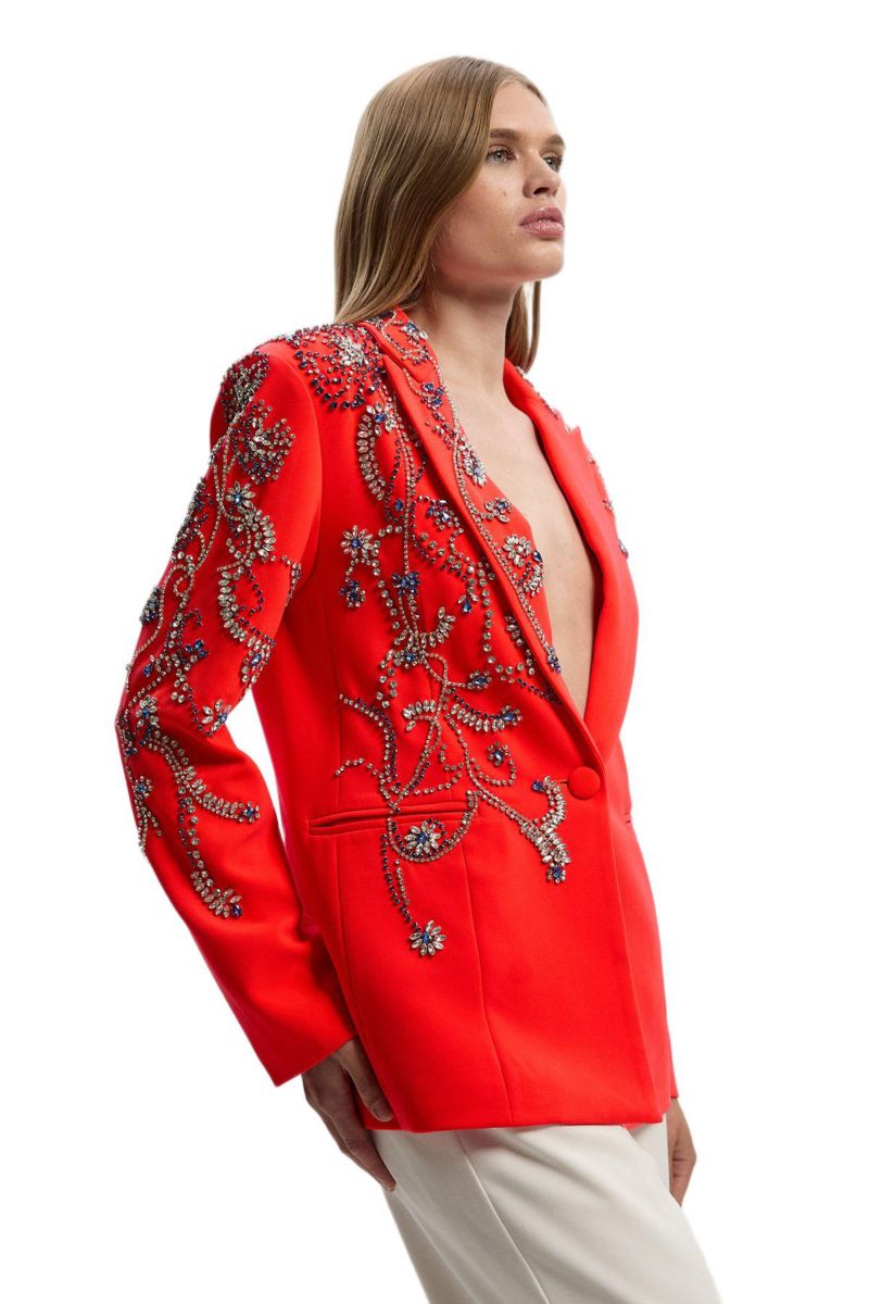 Women's Embellished Single Breasted Blazer