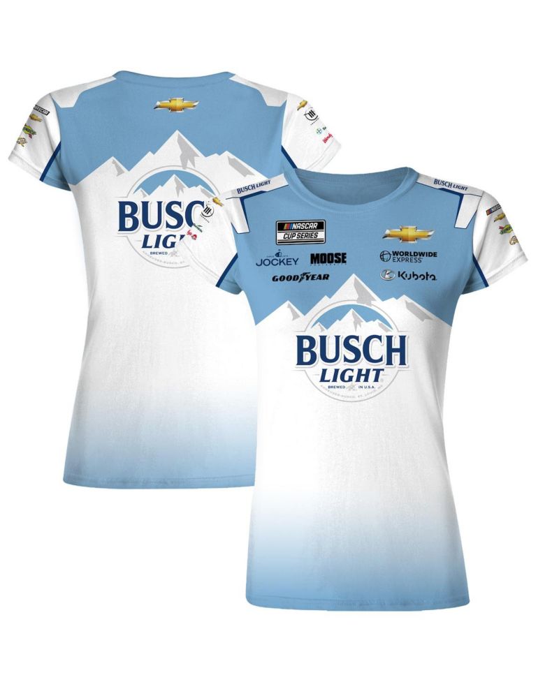 Women's White/Blue Ross Chastain Busch Light Uniform T-Shirt