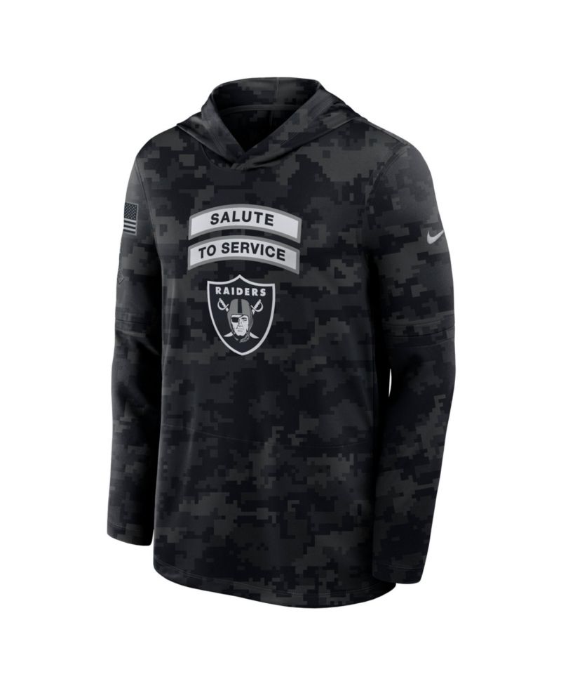Men's Black Las Vegas Raiders 2026 Salute to Service Sideline Lightweight Hooded Pullover