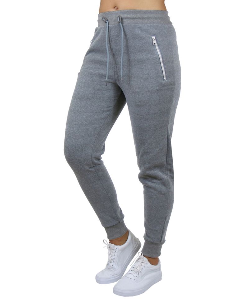 Women's Loose Fit Fleece Lined Jogger Sweatpants with Zipper Pockets