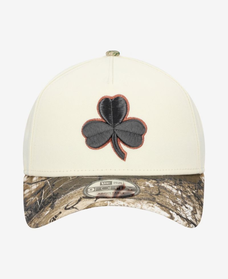 Men's Cream Boston Celtics Realtree Chrome Two-Tone 9FORTY A-Frame Adjustable Hat
