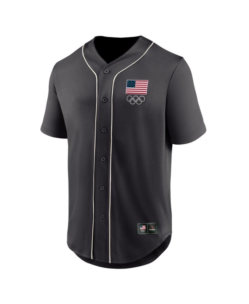 Men's Gray Team USA Core Foundation Ball Button-Up Shirt