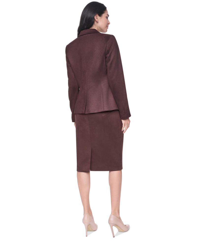 Women's Short One-Button Faux Suede Blazer