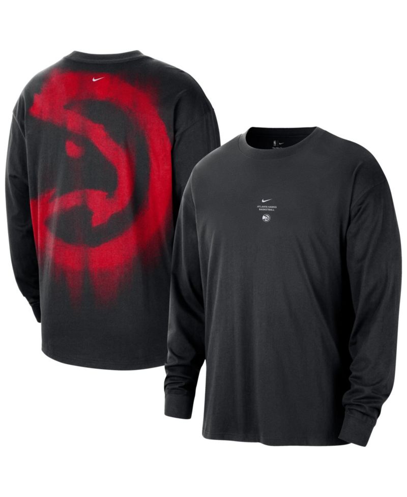 Men's Black Atlanta Hawks 2026 Standard Issue Pre-Game Performance Long Sleeve T-Shirt