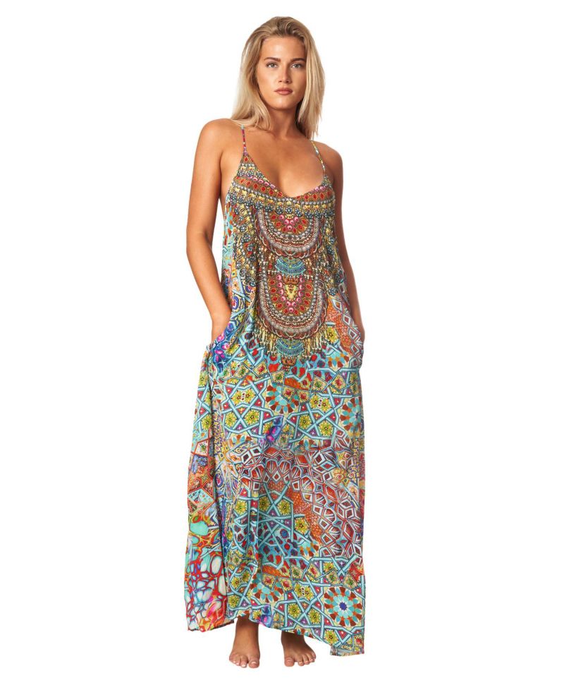 Women's Scoop neck T-back Maxi Dress