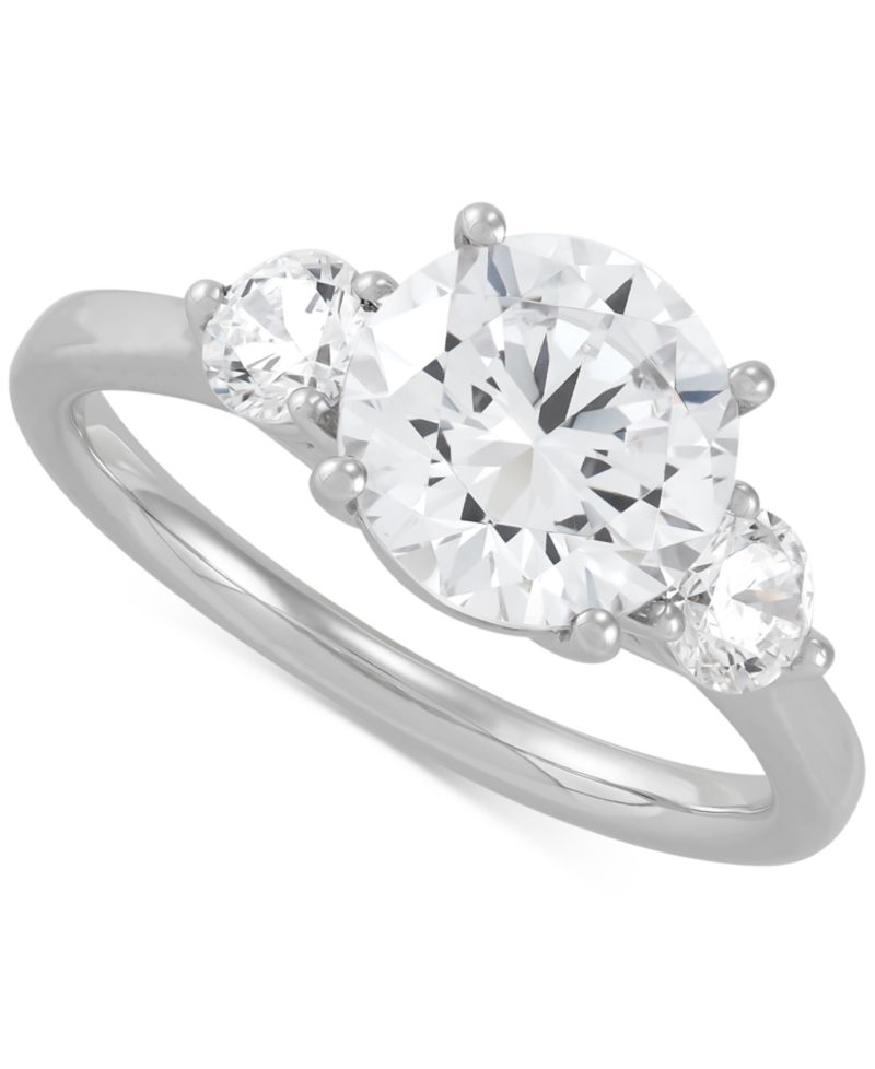 IGI Certified Lab Grown Diamond Three Stone Engagement Ring (3 ct. t.w.) in 14k Gold