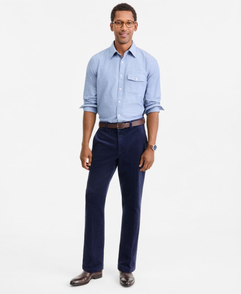 Men's Cotton Chambray Flap-Pocket Shirt