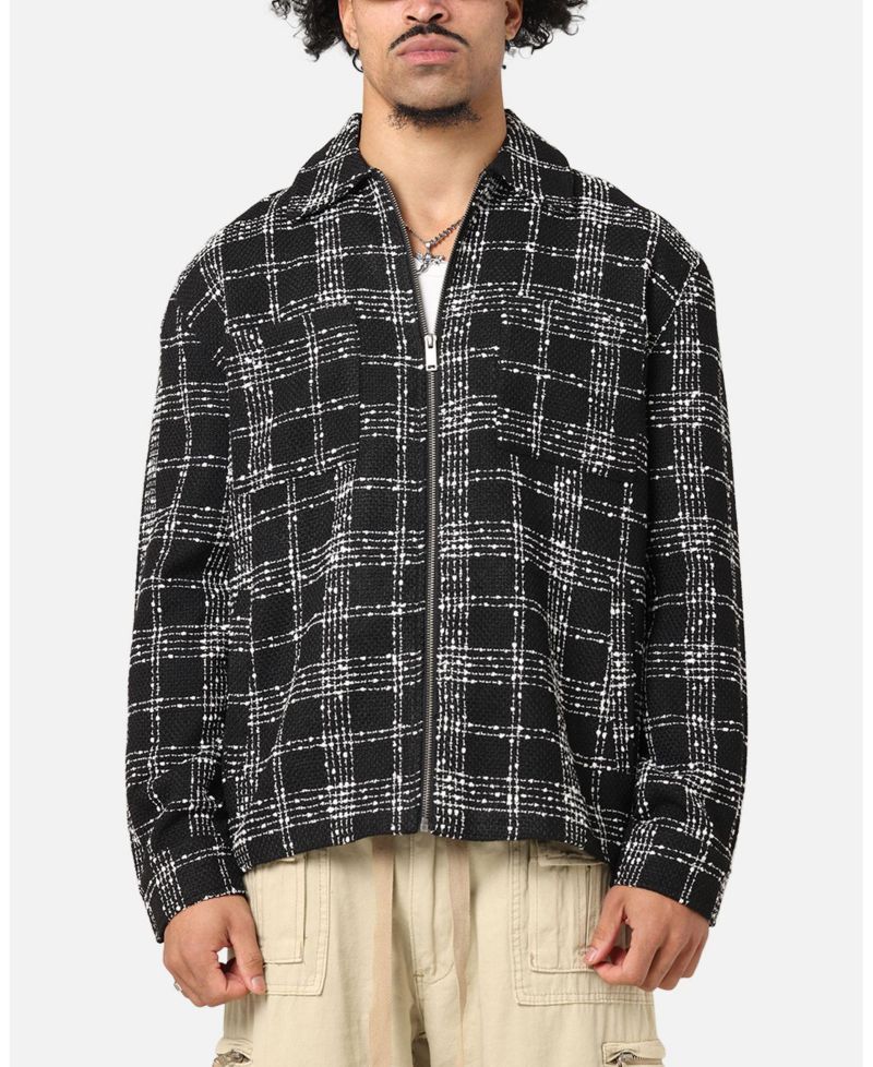 Men's Boucle Tweed Zip Jacket