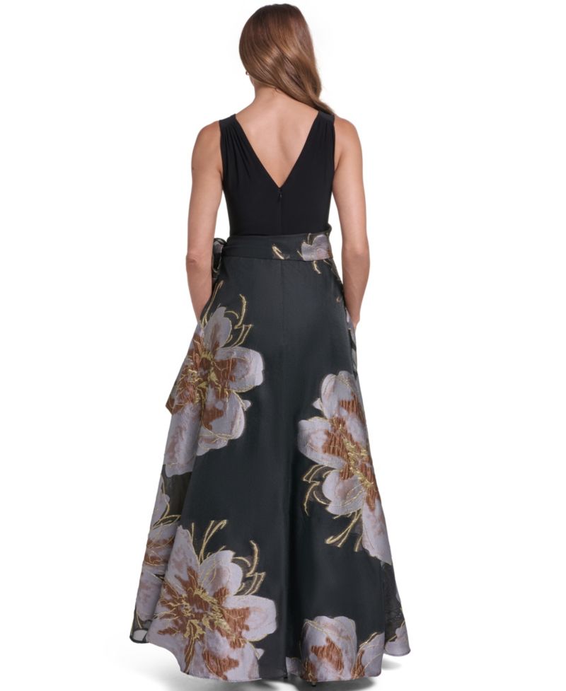Women's Floral Ball-Gown Sleeveless Dress