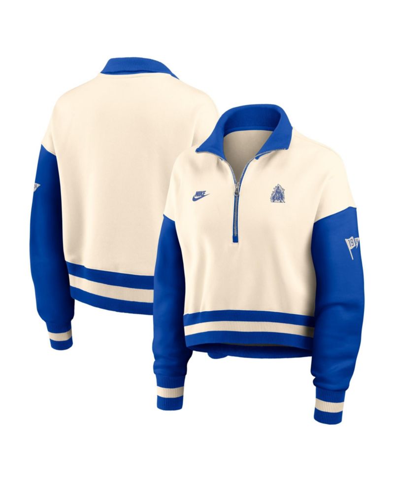 Women's Duke Blue Devils Legacy Oversized Cropped Quarter-Zip Pullover Sweatshirt